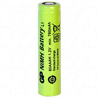 Аккумулятор промышленный GP 80AAAH-B, Ni-MH AAA, 800mAh, 1.2V, 0.96Wh, 2.4A, flat top