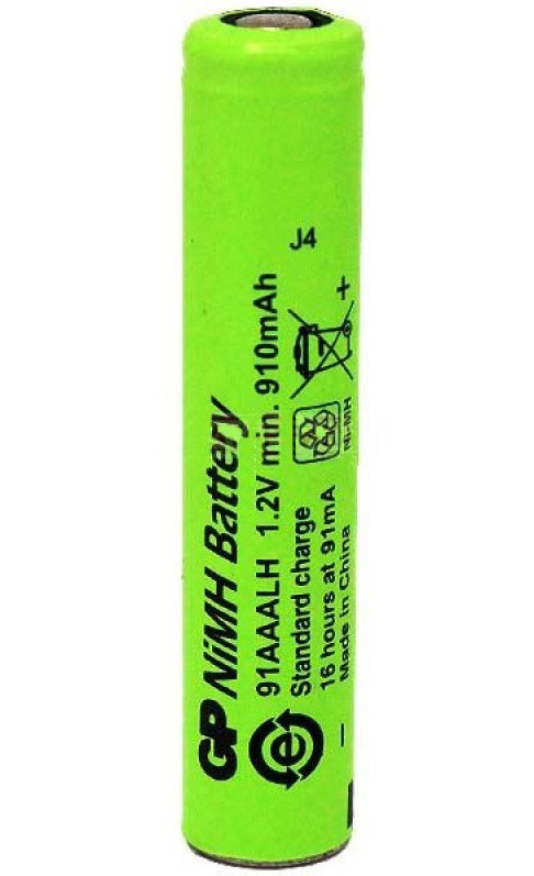 Акумулятор промисловий GP91AAALH, Ni-MH 5/4AAA, 910 mAh, 1.2V, 2.4A, flat top