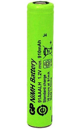 Акумулятор промисловий GP91AAALH, Ni-MH 5/4AAA, 910 mAh, 1.2V, 2.4A, flat top, фото 1