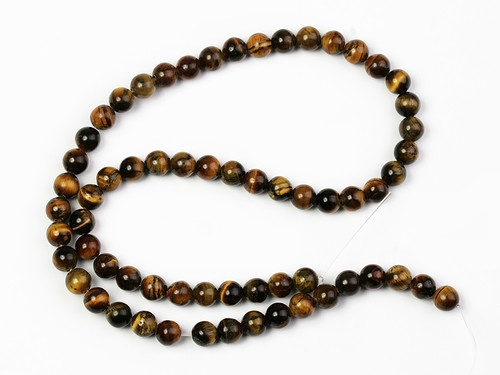 Камінь Тигрове око намистини нитка 64 шт., фото 1