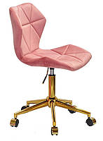 Стілець Torino GD-Modern Office теракотовий 1018 велюр на золоті хрестовини з коліщатками, фото 5