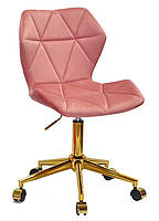 Стілець Torino GD-Modern Office теракотовий 1018 велюр на золоті хрестовини з коліщатками, фото 3