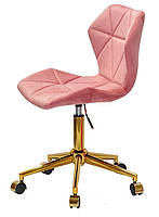 Стілець Torino GD-Modern Office теракотовий 1018 велюр на золоті хрестовини з коліщатками, фото 4