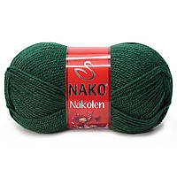 Nako NAKOLEN (Наколен) № 3601 темно-зеленый (Шерстяная пряжа с акрилом, нитки для вязания)