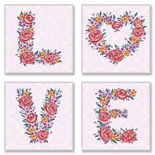 Набір для розпису по номерах. LOVE flowers 18*18 см*4 шт. CH125
