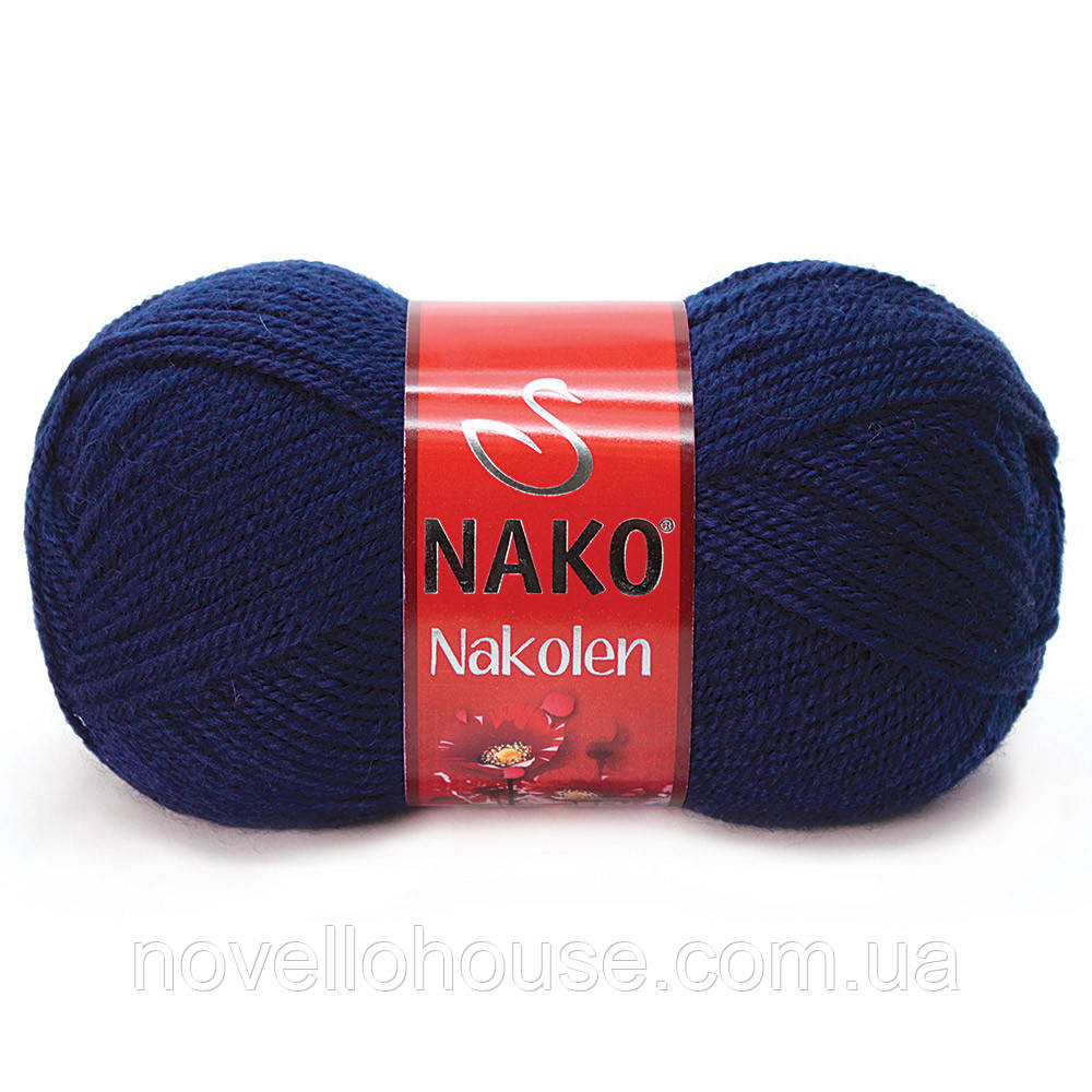 Nako NAKOLEN (Наколен) № 148 темно-синій (Вовняна пряжа з акрилом, нитки для в'язання)
