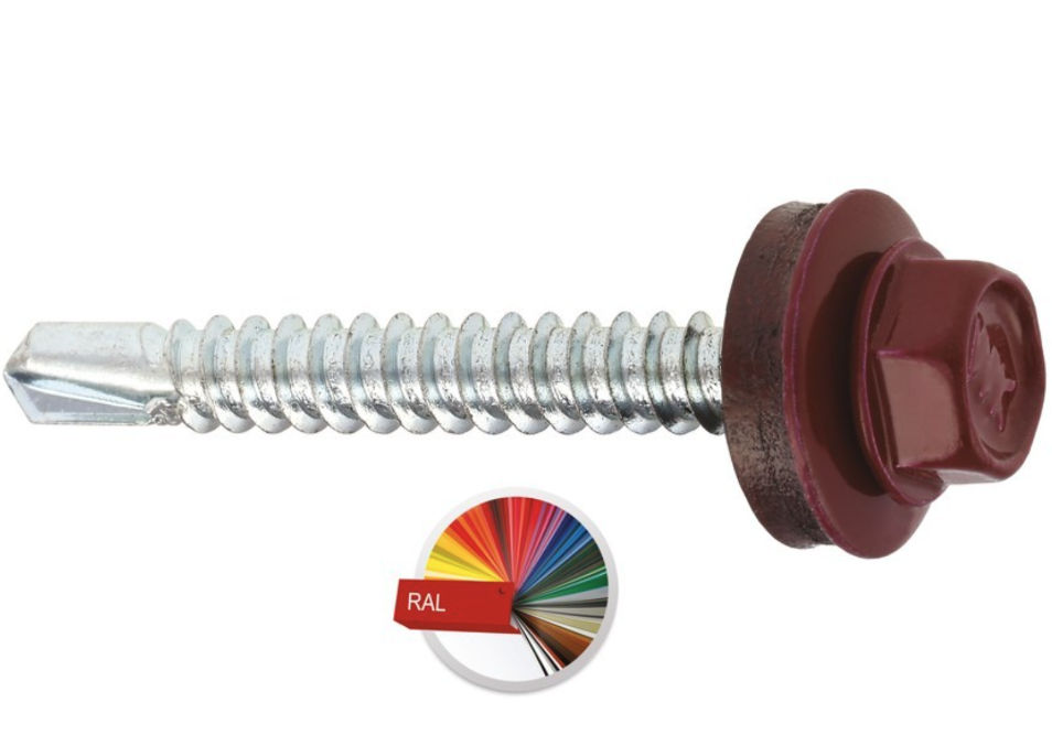 Саморіз для профнастилу 5.5х25 пофарбований в колір RAL 7024 (сірий) по металу Wkret-Met 250 шт., фото 1