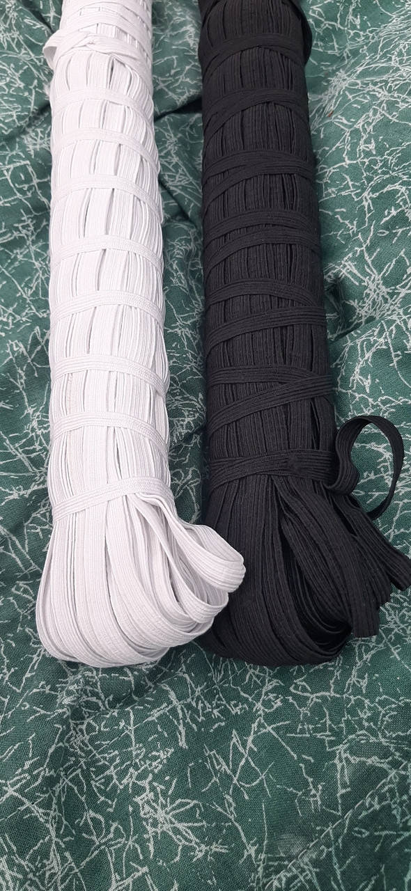 

Резинка плетеная для белья (бельевая) черная 8мм 100 метров, Черный