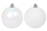 Набір ялинкових кульок 8см білий (12шт), фото 2