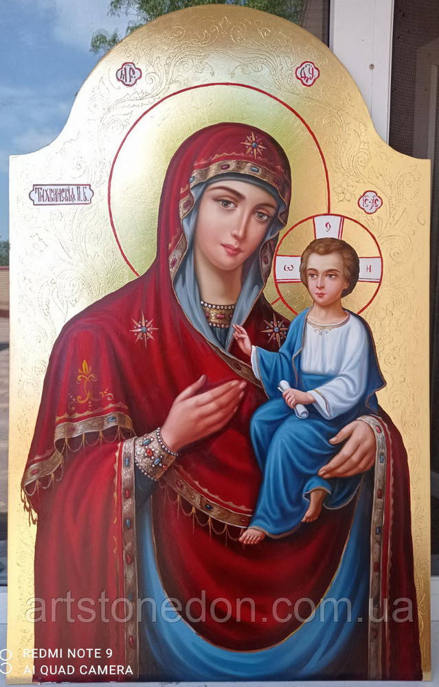 Тихвинська ікона Божої Матері, писана храмова 80*60 см