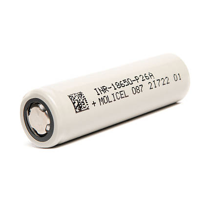 Акумулятор 18650 Li-Ion Molicel INR18650-P26A, 2600 mAh, 35A, 4.2/3.6/2.5V, сірий, фото 1