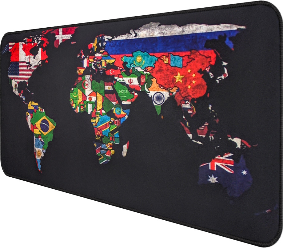 Игровая поверхность (Коврик для мышки) Карта Мира Flags (70х30 см) - фото 4 - id-p1448410339