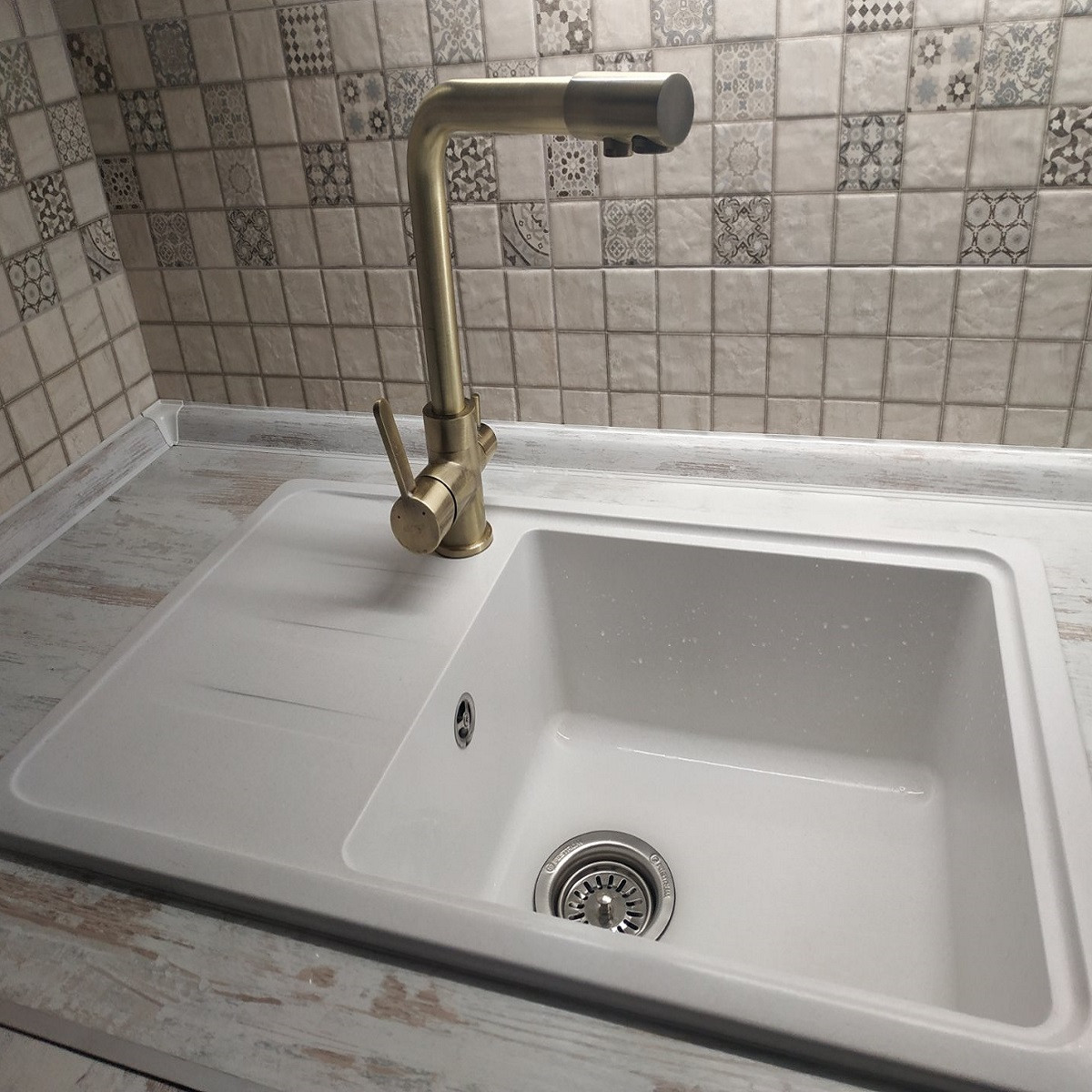 Гранітна мийка Valetti Europe модель №63 біла 7144, фото 1