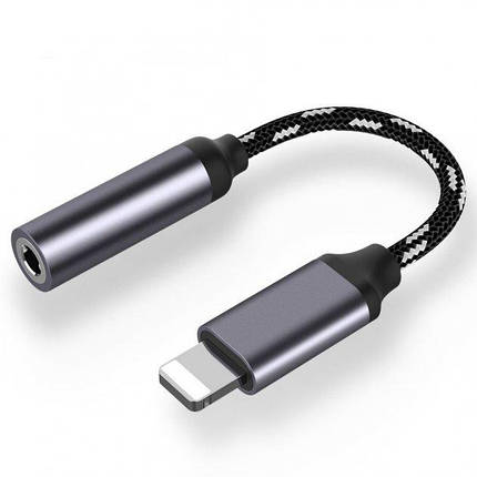 Перехідник для навушників Perfect Premium Lightning - 3.5 мм, White neylon, фото 2
