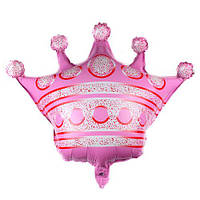 Фольгированный шарик мини-фигура КНР (29х30 см) Корона розовая