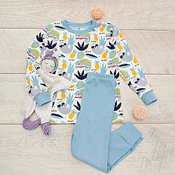 Трикотажна бавовняна піжама Лінивець (бірюза) Minikin До 116 см