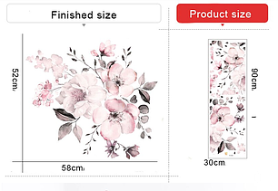 Вінілові наклейки Ніжні квіти (лист 30 х 90 см) Б447-5 FX-D01, фото 2