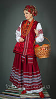 Украинский национальный вышитый костюм с этнической жилеткой и длинной юбкой №76 (44-56р.)