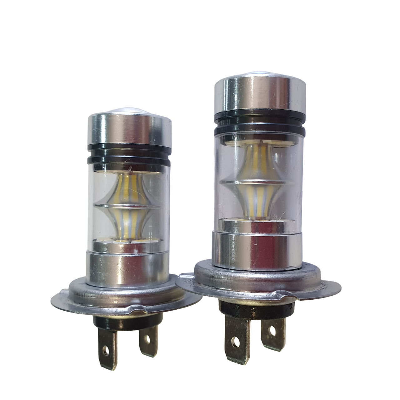 Лампа світлодіод. (К-кт 2 шт.) + лінза 12V. 20 LED-діодів. H7, фото 1