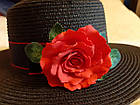 Заколка-брошка з трояндою з фоамирана ручної роботи "Червона", фото 3