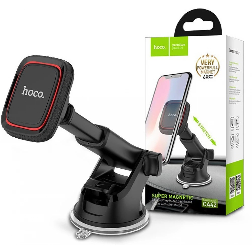 Автомобільний магнітний тримач для телефона / планшета Hoco CA42 Magnetic Black