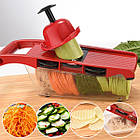 Овочерізка Mandoline Slicer 6 in 1 з контейнером / Слайсер-терка для шаткування овочів і фруктів ОПТ, фото 6
