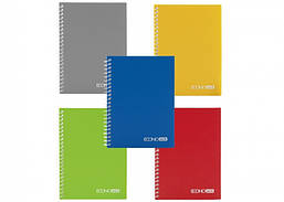 Блокнот А6, пласт.обкл., бічна спіраль, 80арк., клітинка, 60г/м2, асорті E20221