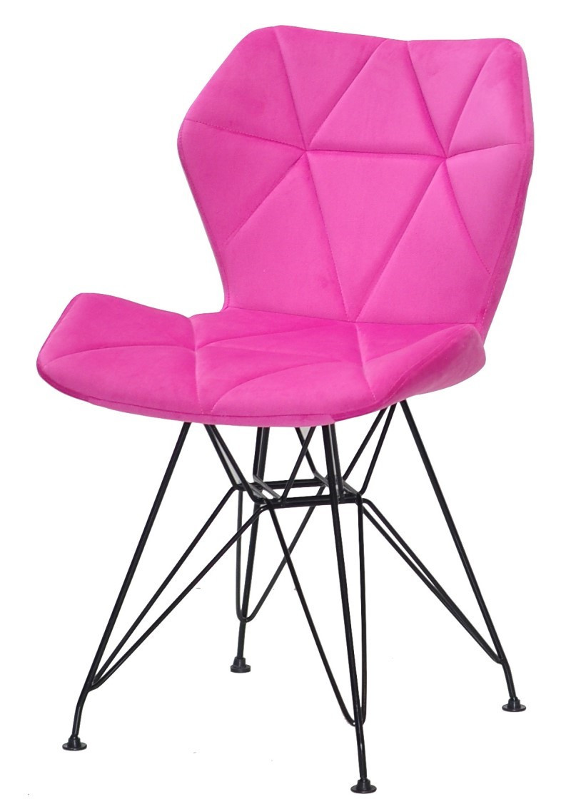 Стілець Greg BK-ML малина В-1023 оксамит на чорних ніжках, дизайн Charles&Ray Eames