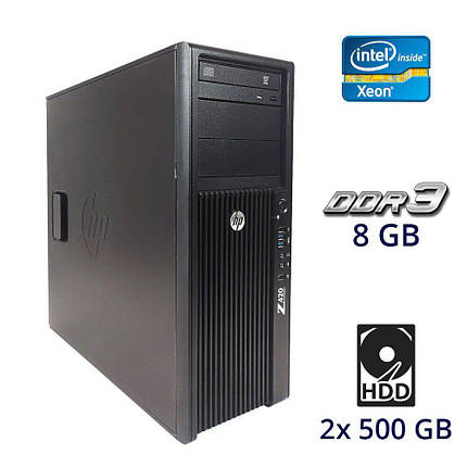 Робоча станція HP Workstation Z420 Tower / Intel Xeon E5-1607 (4 ядра по 3.0 GHz) / 8 GB DDR3 / 2x 500 GB HDD, фото 1