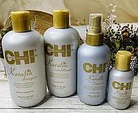 Набір CHI Keratin шампунь, кондиціонер, спрей і шовк