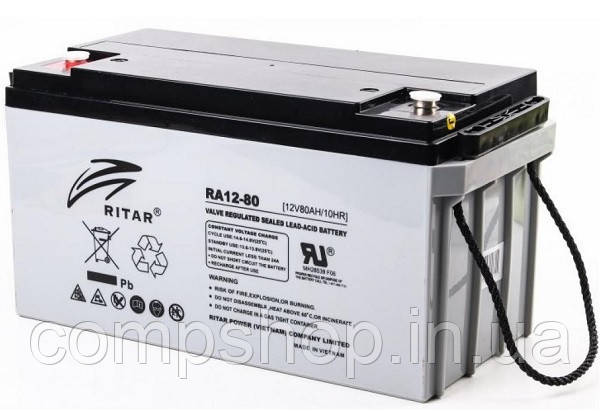 Акумуляторна батарея Ritar AGM RA12-80 (12В 80Aг) (код 114512)