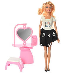 Лялька Defa з нарядом 8418 трюмо аксесуари іграшка Дефа 29 см дитяча пластикова