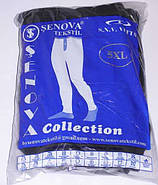 Гамаші чоловічі бавовна з начосом Senova S.N.V. Vetta, Туреччина, розмір 3XL, 4XL, 5XL, чорні, 07689, фото 3
