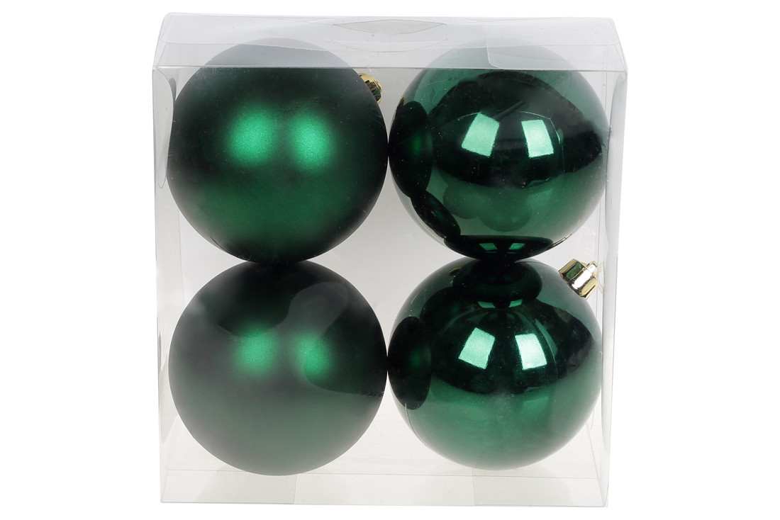 Набір ялинкових кульок 8см (4шт), темно-зелений, фото 1