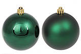 Набір ялинкових кульок 8см (4шт), темно-зелений, фото 2