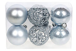 Набір ялинкових кульок 6 см - зимове небо, 6 шт