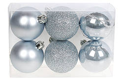 Набір ялинкових кульок 6 см - зимове небо, 6 шт