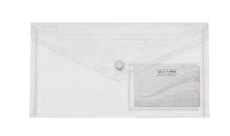 Папка-конверт DLна кнопці ,BUROMAX з відділенням для візитки BM.3938 прозорий