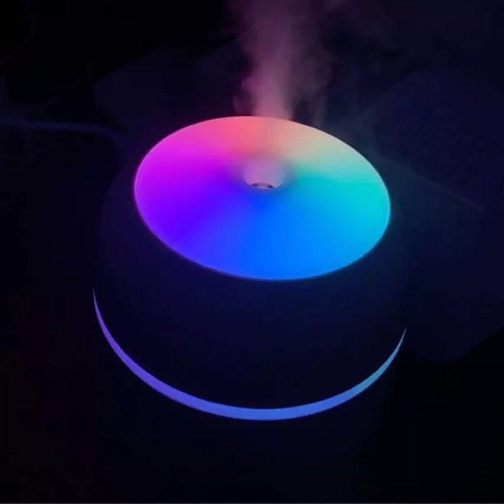 Зволожувач повітря міні Adna Humidifier DQ107 дифузор компактний,мийка повітря з підсвічуванням веселкою. Сірий, фото 1