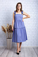 Летнее женское платье сарафан миди Dojery голубое