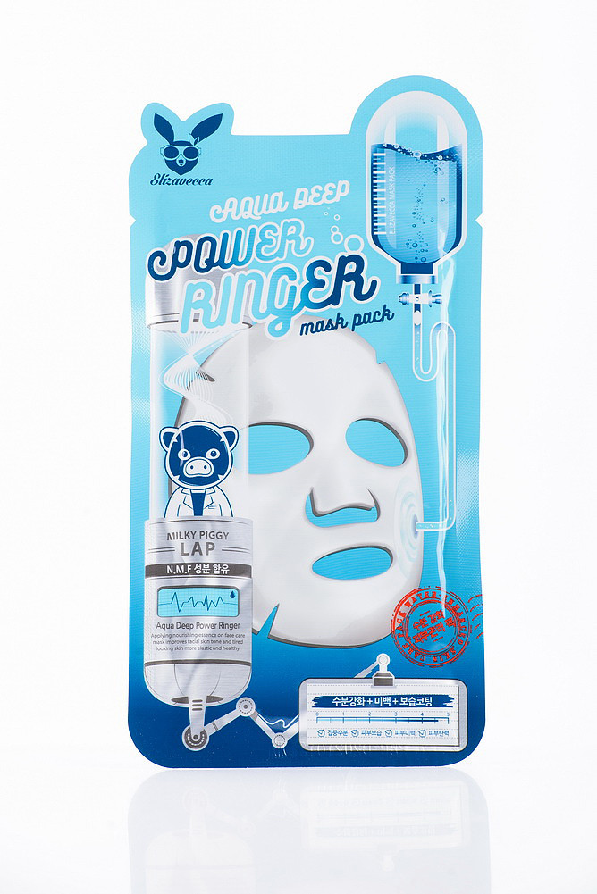 Маска зволожуюча для сухої шкіри ELIZAVECCA AQUA DEEP POWER RINGER MASK PACK (lOea)