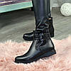 Черевики шкіряні на низькому ходу, декоровані ремінцем, колір чорний, фото 3