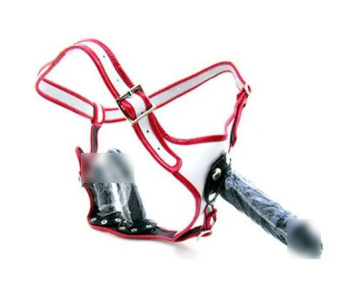 Leather Silicone dildos Strap on Penis Three Removable White   | Puls69, фото 1