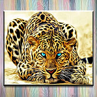 Алмазная вышивка (мозаика) без подрамника DreamToys флуоресцентная Животные "Леопард" 30*40 см AG0007