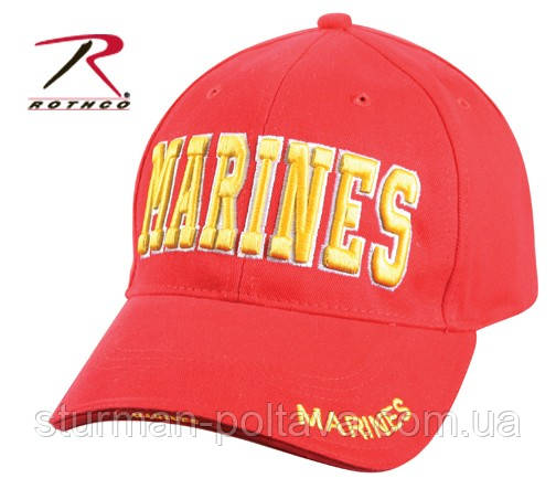 Бейсболка морської піхоти США/9337 DELUXE LOW PROFILE CAP RED - W/GOLD "MARINES"