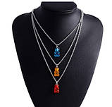 Підвіска с желейними ведмедиками - довжина ланцюжка 50см, смола, цинковий сплав, фото 2