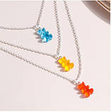 Підвіска с желейними ведмедиками - довжина ланцюжка 50см, смола, цинковий сплав, фото 4