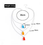 Підвіска с желейними ведмедиками - довжина ланцюжка 50см, смола, цинковий сплав, фото 5