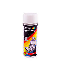 Эмаль аэрозольная для покраски кожи Motip Leather Paint белая-транспортная Ral 9016 200 мл (04236)