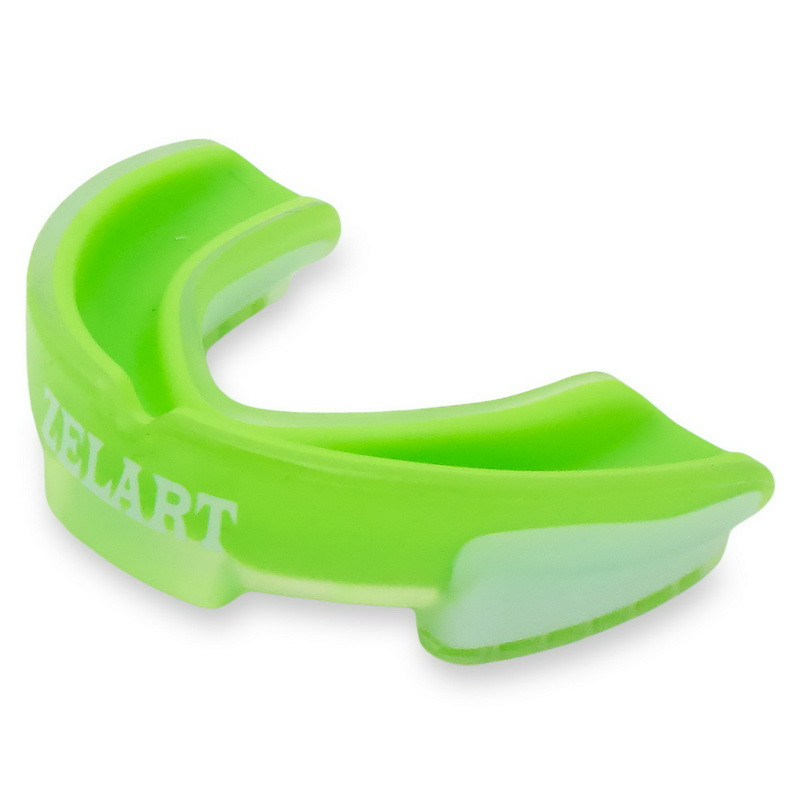 Капа боксерська однощелепна у футлярі Zelart BO-3535 салатовий, фото 1